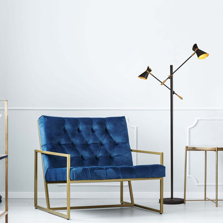 Piantana-Industrial-Nordico-Easel-Acciaio-Nero-Oro-Led-4W-3000K
