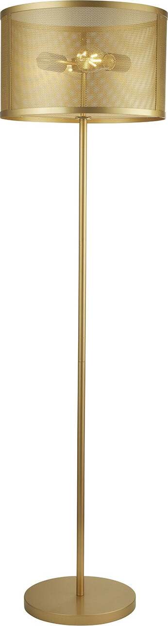 Piantana-Industrial-Nordico-Rete-Acciaio-Oro-2-Luci-E27