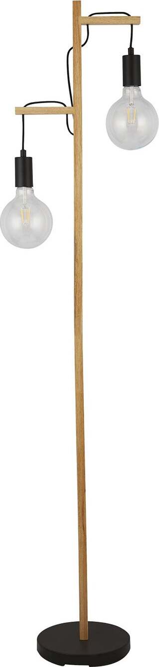 Piantana-Industrial-Nordico-Tribeca-Acciaio-Marrone-Legno-Nero-2-Luci-E27