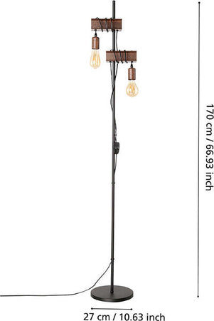 Piantana-Industrial-Townshend-4-2-Luci-Acciaio-Marrone-Invecchiato-E-Nero