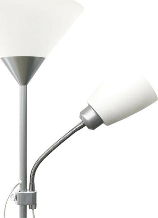 Piantana-Lampada-Da-Terra-2-Porta-Lampadina-Attacco-E27-Per-Casa-Ufficio-Silver-Universo