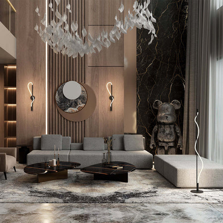 Piantana-Lampada-Da-Terra-Moderno-Tau-Alluminio-Nero-Luce-Led-15W