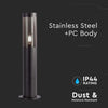 Piantana-LED-da-Giardino-45cm-con-Portalampada-E27-Vetro-FumE-Colore-Nero-IP44-V-TAC
