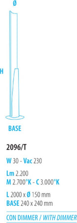 Piantana-moderna-Fratelli-Braga-REED-2096-T-LED-dimmerabile-lampada-terra-metallo