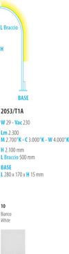 Piantana-moderna-Fratelli-Braga-TRACCIA-2053-T1A-10-LED-metallo-metacrilato-lampada-terra