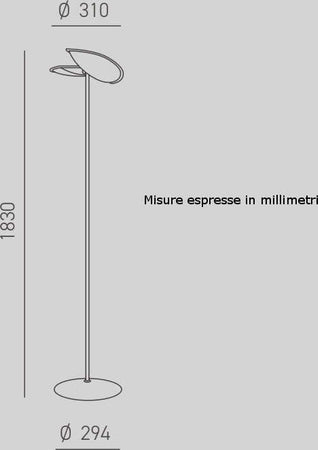 Piantana-moderna-Gea-Luce-PING-PONG-GPIB01-LED-alluminio-vetro-lampada-terra