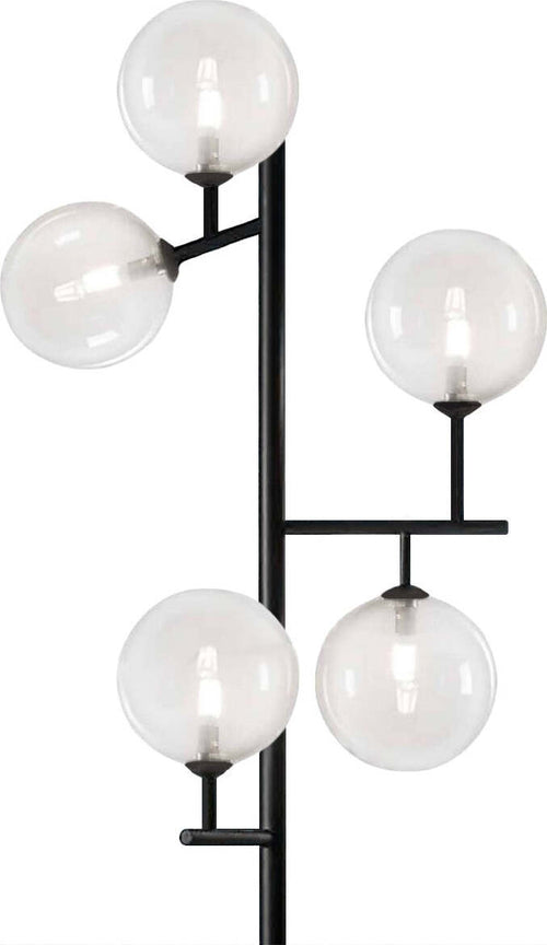 Piantana-moderna-Illuminando-BOLLE-TE-5-NR-TR-G9-LED-metallo-vetro-lampada-terra