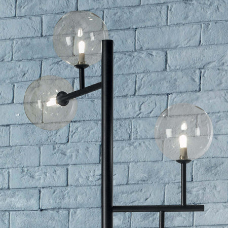 Piantana-moderna-Illuminando-BOLLE-TE-5-NR-TR-G9-LED-metallo-vetro-lampada-terra