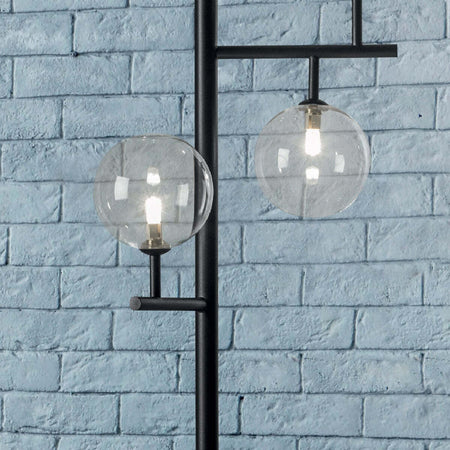 Piantana-moderna-Illuminando-BOLLE-TE-5-NR-TR-G9-LED-metallo-vetro-lampada-terra