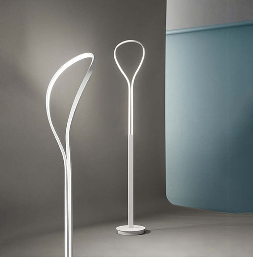 Piantana-Moderna-Metallo-Blossom-Bianco-Led