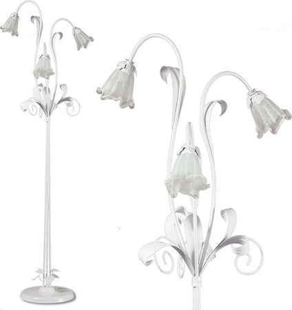 Piantana-moderna-Padana-Lampadari-SHABBY-CHIC-1104-PT3-E14-LED-metallo-vetro-lampada-terra