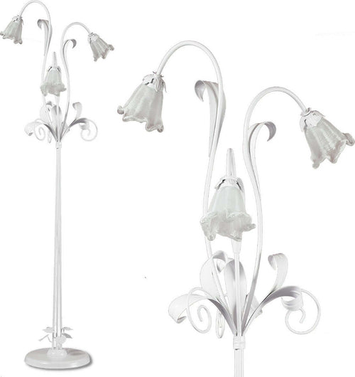 Piantana-moderna-Padana-Lampadari-SHABBY-CHIC-1104-PT3-E14-LED-metallo-vetro-lampada-terra