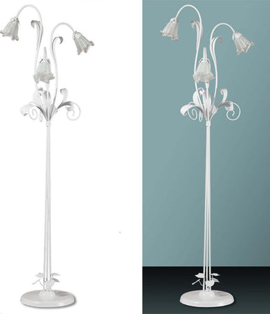 Piantana-moderna-Padana-Lampadari-SHABBY-CHIC-1104-PT3-E14-LED-metallo-vetro-lampada-terra