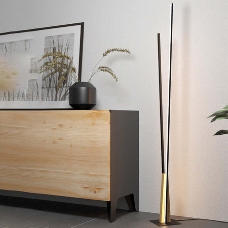 Piantana-Moderna-Panagria-Led-Alluminio-Rivestito-In-Legno-Nero-E-Marrone