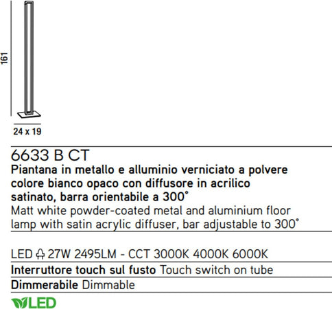 Piantana-moderna-Perenz-SWAY-6633-CT-LED-dimmerabile-orientabile-basculante
