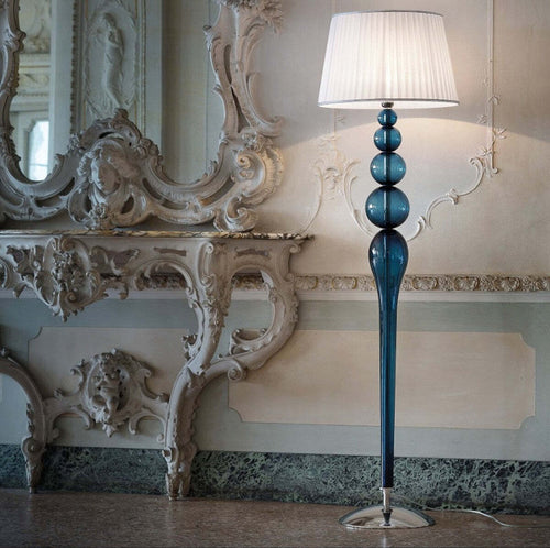 Piantana-moderna-Sylcom-CAROLA-1423-+-TOP-E27-LED-vetro-murano-lampada-terra