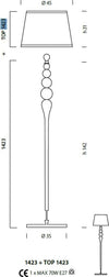 Piantana-moderna-Sylcom-CAROLA-1423-+-TOP-E27-LED-vetro-murano-lampada-terra