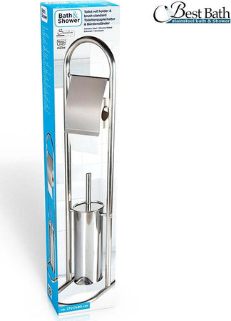 Piantana Porta Rotolo Con Scopino Da Bagno Metallo Lucido Cromato Bagno Wc 80 Cm Casa e cucina/Bagno/Accessori per il bagno/Porta carta igienica Trade Shop italia - Napoli, Commerciovirtuoso.it