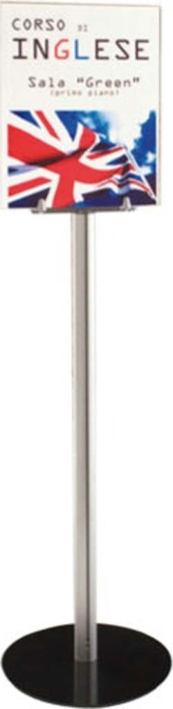 Piantana segnaletica - A4 - 32 x 126 cm - verticale - Tecnostyl Cancelleria e prodotti per ufficio/Archivio ufficio e accessori per scrivania/Accessori da scrivania e archiviazione/Portabrochure Eurocartuccia - Pavullo, Commerciovirtuoso.it