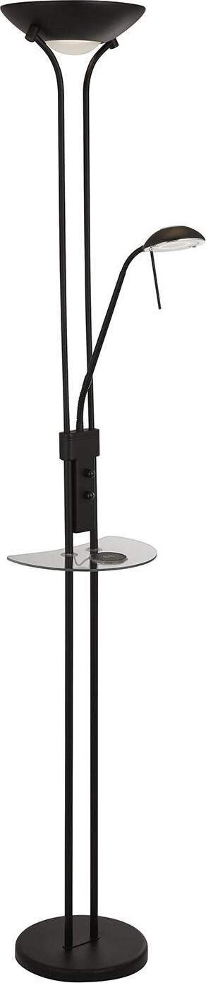 Piantana-Senza-Fili-Acciaio-Nero-Policarbonato-Trasparente-Led-22,4W-3000K