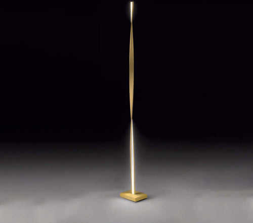 Piantane---Lampade-Da-Terra-Contemporaneo-Twist-Metallo-Oro-Opaco-Led-26W