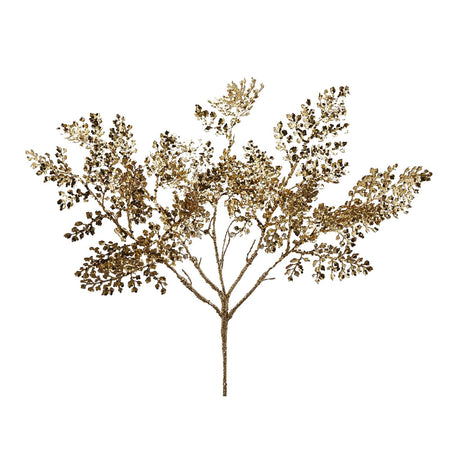 Felce con Foglie glitterate Oro decorazione natalizia per albero di natale h 46 cm