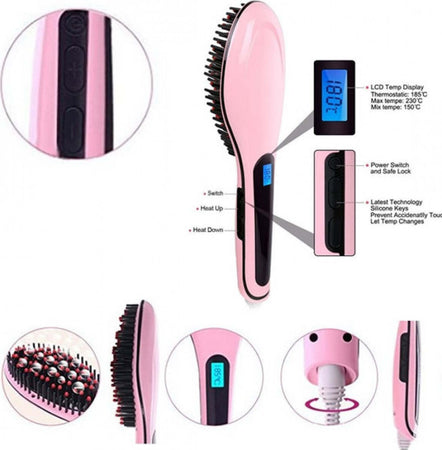 PIASTRA ELETTRICA IONICA LCD SNODA LISCIA CAPELLI SPAZZOLA TEMPERATURA HQT-906 Bellezza/Cura dei capelli/Strumenti per lo styling/Piastre per capelli Trade Shop italia - Napoli, Commerciovirtuoso.it