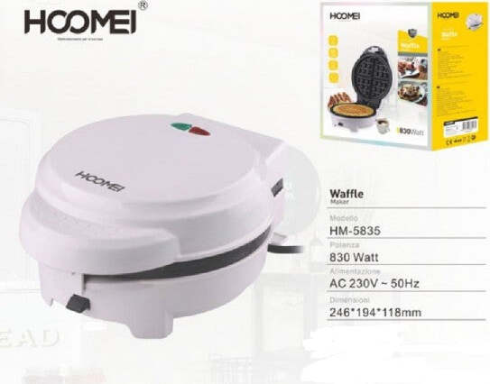 Piastra-Elettrica-Macchina-Per-Cialda-Waffle-830-Watt-Antiaderente-Waffel-Wafer