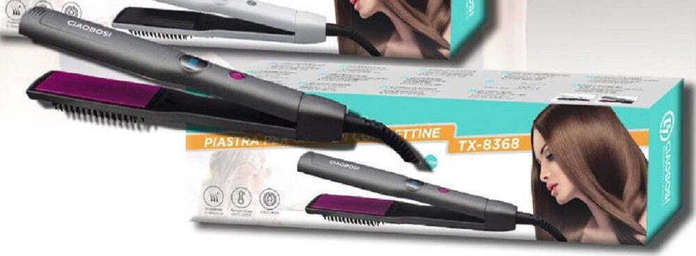 Piastra Elettrica Per Capelli Lisci Mossi Ondulati Con Pettine 60 W Ptc Tx-8368 Bellezza/Cura dei capelli/Strumenti per lo styling/Piastre per capelli Trade Shop italia - Napoli, Commerciovirtuoso.it