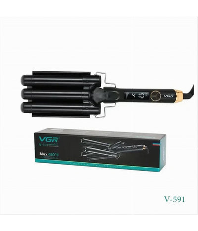 Piastra Ferro Arricciacapelli Professionale A 3 Cilindri Onde Display Led V-591