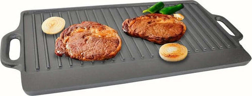 Piastra-Griglia-Bistecchiera-Ghisa-Cucina-Antiaderente-Padella-Grill-46x24x2cm