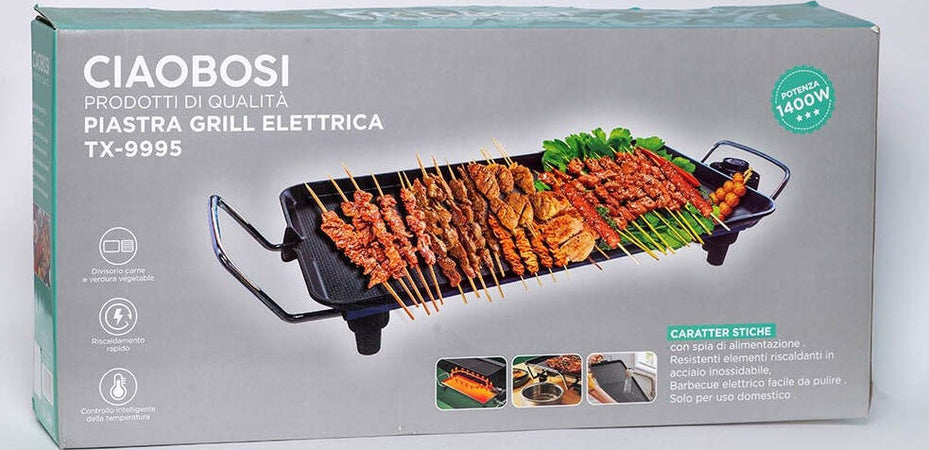 Piastra Griglia Elettrica Potenza 1400w Cucina Con 2 Piastre Di Cottura Tx-9995 Casa e cucina/Pentole padelle e pirofile/Pentole e padelle/Padelle grill Trade Shop italia - Napoli, Commerciovirtuoso.it