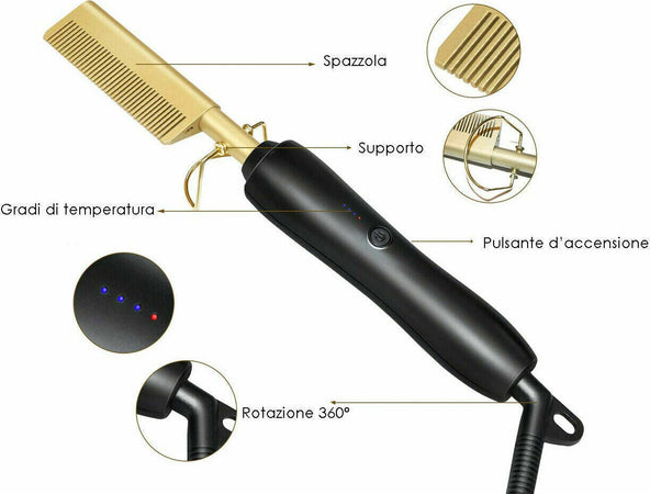 Piastra-per-capelli-lisci-pettine-lisciante-riscaldamento-elettrico-48W