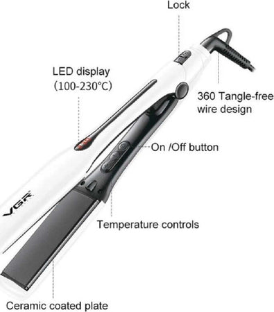 Piastra-Per-Capelli-Lisciante-Professionale-Temperatura-Regolabile-50w-Vgr-V-556