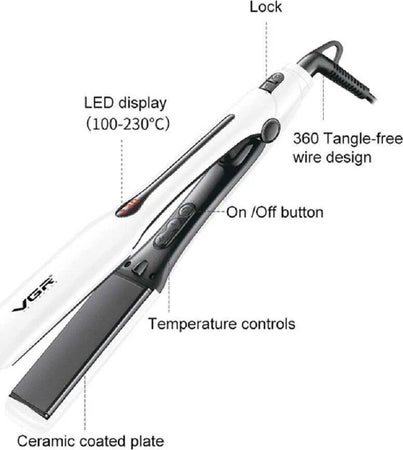 Piastra Per Capelli Lisciante Professionale Temperatura Regolabile 50w Vgr V-556 Salute e Bellezza > Cura dei Capelli > Piastre per capelli Trade Shop italia - Napoli, Commerciovirtuoso.it