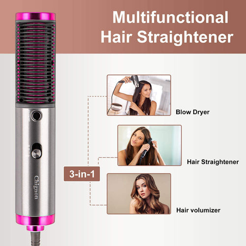 Piastra per Capelli Spazzola Lisciante 3in1 elettrica, volumizzante 3 velocità Bellezza/Cura dei capelli/Strumenti per lo styling/Modellatori ad aria calda Zencoccostore - Formia, Commerciovirtuoso.it