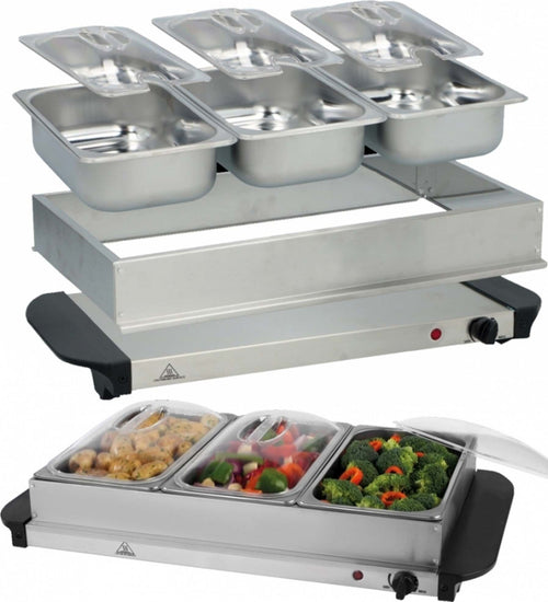PIASTRA RISCALDANTE 400W 3 SCOMPARTI VASSOIO BUFFET CIBO SCALDAVIVANDE ACCIAIO Casa e cucina/Elettrodomestici per la cucina/Elettrodomestici speciali/Vassoi scaldavivande Trade Shop italia - Napoli, Commerciovirtuoso.it