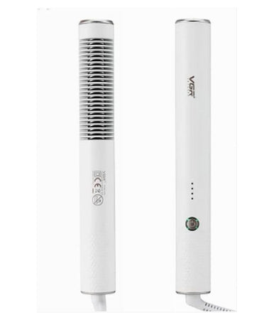 Piastra Spazzola Con Rivestimento Ceramica Pettine Capelli Professionale V-586