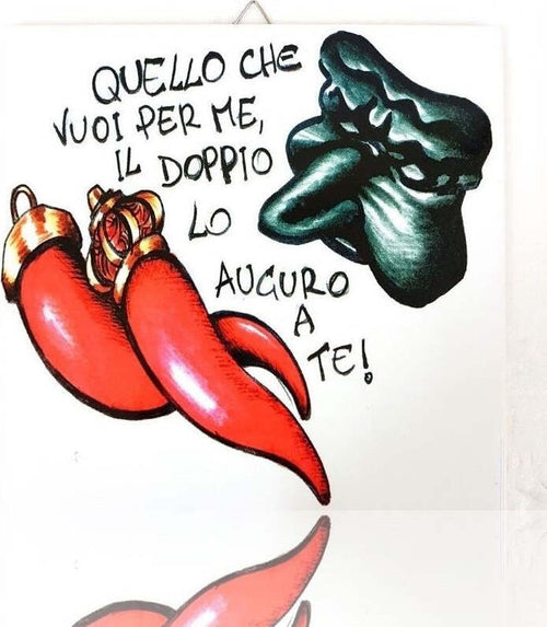 Quadretto Piastrella Decorativa Porta Fortuna Ceramica Quello Che Vuoi Per Cornici e Portafoto Trade Shop italia - Napoli, Commerciovirtuoso.it