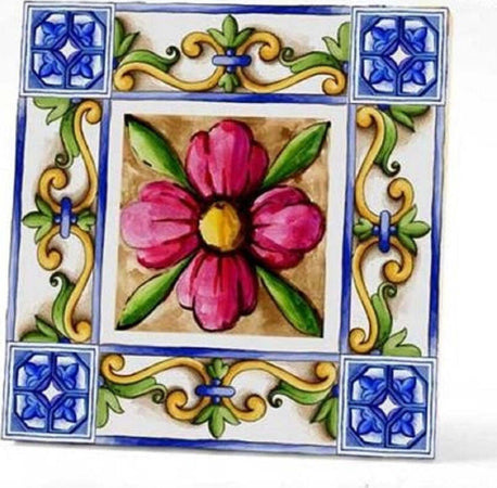 Piastrella-Ornamentale-Ceramica-11x11-Cm-Terra-E-Sole-9-Decori-Assortiti-825637