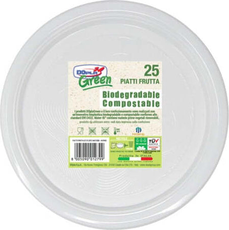 Piatti frutta biodegradabili - Mater-Bi - diametro 170 mm - avorio - Dopla - conf. 25 pezzi Casa e cucina/Stoviglie/Stoviglie monouso/Piatti Eurocartuccia - Pavullo, Commerciovirtuoso.it
