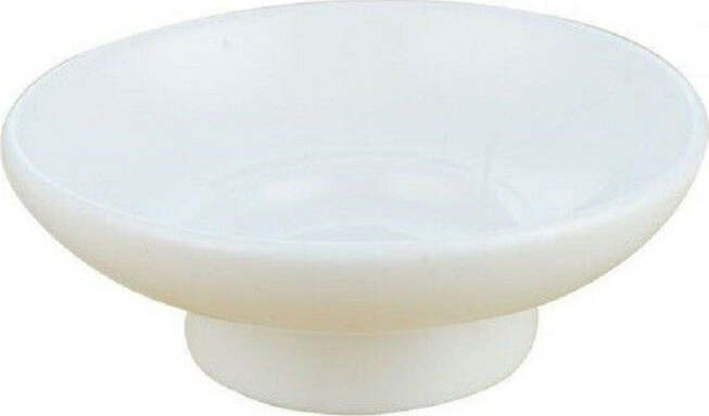 Piattino-Di-Ricambio-Porta-Sapone-In-Ceramica-Bianco-Tondo-Bagno-Accessori-59345