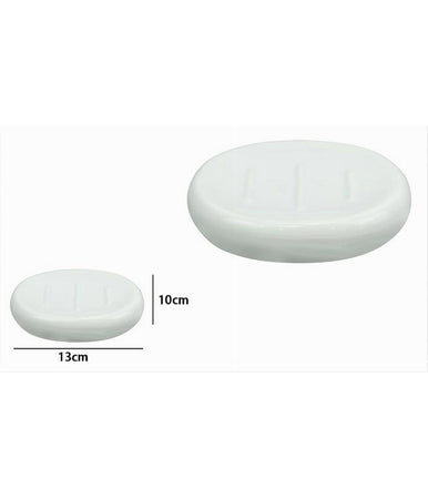 Piattino Per Sapone Ceramica Bianco Portasaponetta Moderno Accessori Bagno 79246