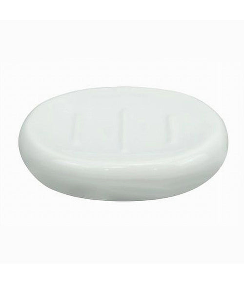 Piattino Per Sapone Ceramica Bianco Portasaponetta Moderno Accessori Bagno 79246