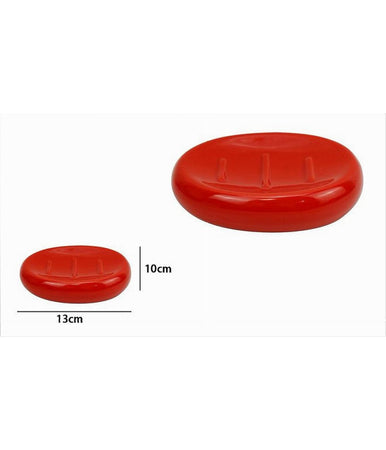 Piattino Per Sapone Ceramica Rosso Portasaponetta Moderno Accessorio Bagno 79262