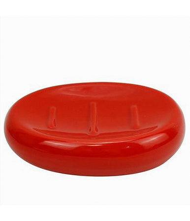 Piattino Per Sapone Ceramica Rosso Portasaponetta Moderno Accessorio Bagno 79262