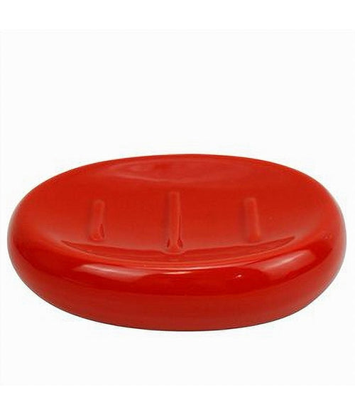 Piattino Per Sapone Ceramica Rosso Portasaponetta Moderno Accessorio Bagno 79262