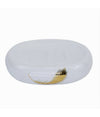 Piattino Per Sapone In Ceramica Bianca Con Piuma Oro Portasaponetta Bagno 59896