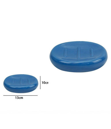 Piattino Per Sapone In Ceramica Blu Portasaponetta Moderno Accessori Bagno 79258