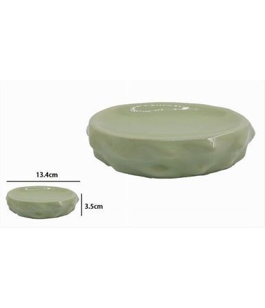 Piattino Per Sapone Porta Saponetta Verde Effetto Cactus Accessorio Bagno 79935